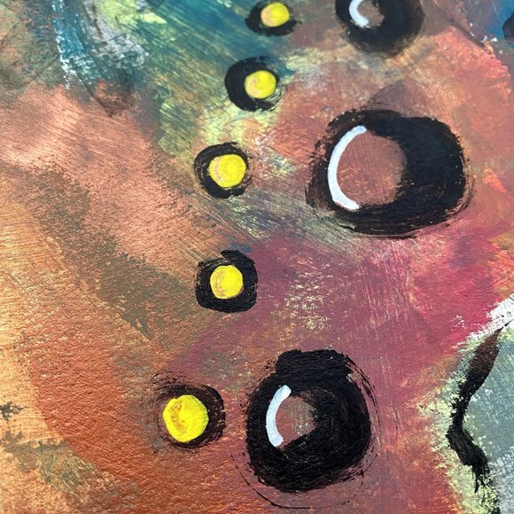 Copper Minds - Original Wall Art Handmade Acrylic Abstract Matted Painting 8x10 - Picture 5 of 9